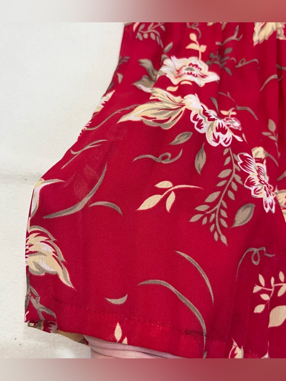 Sag Harbor Women’s Vintage Red Floral Polyester Accordian Pleated Midi Skirt L - Picture 13 of 16